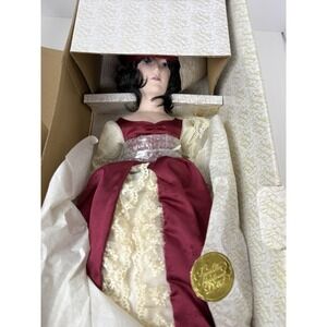 Vintage Franklin Mint Heirloom Authentic Porcelain Doll Dolley Madison In Box